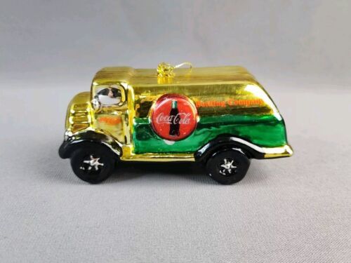 Coca Cola Christmas Ornament Hand Blown Art Glass Vintage Coke Delivery ... - £11.91 GBP