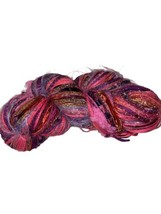 Feza Alp Premier Multi Yarn Mix Hand Tied Worsted Hand Dyed Pink Purple # 158 - £15.17 GBP
