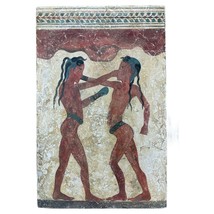 The Akrotiri Boxer Fresco Boxing Boys Cycladic REAL Fresco Minoan Wall Painting - £238.48 GBP