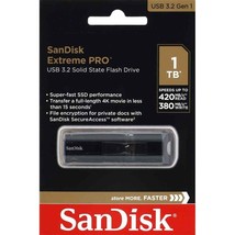 New SanDisk Extreme PRO 1TB USB 3.2 Solid State Flash Drive, 420mb/s SDCZ880 SSD - £136.96 GBP