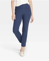 A New Day Womens Navy StripeSide Zip Skinny Ankle Pants High Rise Stretc... - $19.70