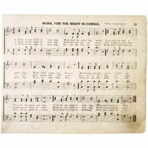 1881 Night Is Coming Victorian Sheet Music Ohio State Grange Agriculture... - $19.99