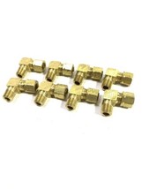 QTY-8 Brass 1/4 OD Tube Compression x 1/8 Inch Male NPT Elbow Fitting Ad... - £29.02 GBP