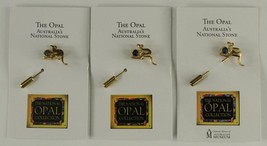 National OPAL Collection 3PC Lot KANGAROO Stick Pins Jewelry Australian Museum - £14.60 GBP