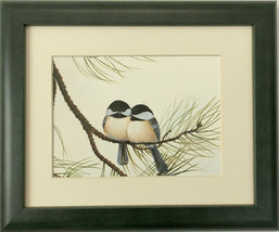 Audubon Chickadee Wildlife Framed matted Bird Print 8X10 Wall Art Decor - £17.13 GBP