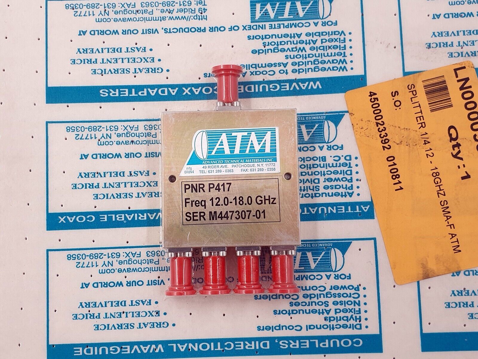 Narda-ATM P417 4 Way Multi Band Power Divider Splitter 12-18GHz - $49.40
