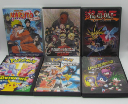 ANIME 6 DVD Lot Pokemon Black &amp; White, Mewtwo vs Mew, YU-GI-OH!, Naruto ... - $17.49