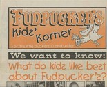 Fudpucker&#39;s Kids Korner Menu 1998 Games For Little Puckers Destin Florida - £14.01 GBP