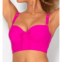 Smart &amp; Sexy SA625 Longline Underwire Bikini Swim Top Fuchsia Sizzle Siz... - $282.06 MXN