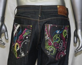 Men&#39;s Artful Dodger Jeans Embroidered Raw Blue - $245.00