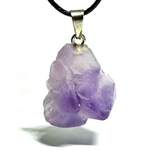Raw Amethyst Crystal Necklace Pendant Freeform Natural Small Gemstone Spiritual - £3.25 GBP