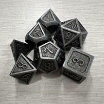 Chessex Metal Polyhedral Dungeons and Dragons  Dice Iron Golem Series Set Of 7 - £32.85 GBP