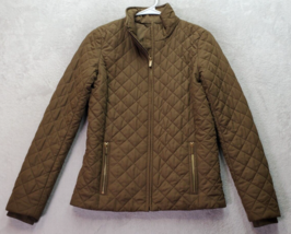 J.CREW Quilted Jacket Womens 2XS Olive Polyester Long Sleeve Pockets Ful... - $25.86