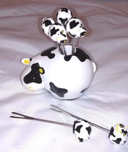Boska Holland Dutch COW 7 Pc Party Pick Set FORKS Wine &amp; Cheese Party MOO Cows - £19.94 GBP
