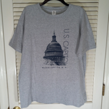 Vintage Washington D.C US Capitol T Shirt Size XL Gray USA 90s Tee Graph... - £14.81 GBP