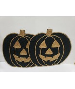 Isaac Mizrahi Halloween Pumpkin Beaded Placemats Centerpiece Charger Set... - £48.06 GBP