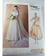 Vintage 80s VOGUE Pattern 1999 Bridal Dress Gown Size 14 drop shoulders ... - $26.47 CAD