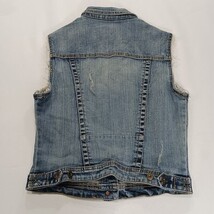 Unionbay J1Y60XR Denim Cotton Vest Women’s Medium Biker Grunge Western Cowgirl  image 14