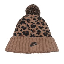 Nike Sportwear Black Leopard Womens Pom Beanie One Size NEW DM8403-256 - $26.95