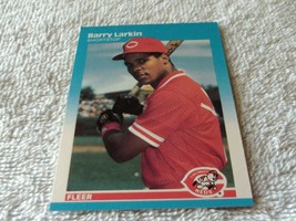 1987 Barry Larkin Rookie Fleer # 204 Gem Mint Reds Baseball !! - £35.39 GBP