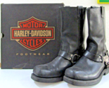 Harley-Davidson Men&#39;s Manifold 7-Inch Black Leather Motorcycle Boots D91... - $117.81