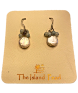 Earrings White Coin Pearl Dangle 4 Amazonite Beads Island Pearl Leighton... - £28.41 GBP