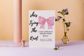 She&#39;S Tying The Knot Bridal Shower Invitation | Wedding Shower | Pink Bow Bridal - £4.98 GBP