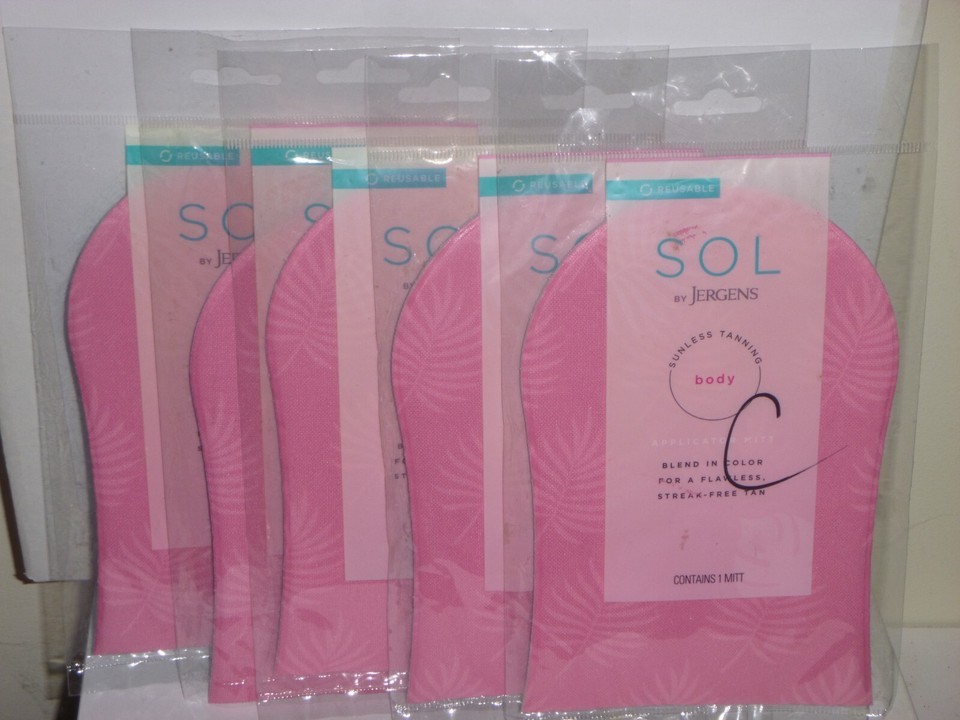 (5 pack)  SOL by Jergens Sunless Tanning Body Applicator Reusable Hand Mitt - $14.99