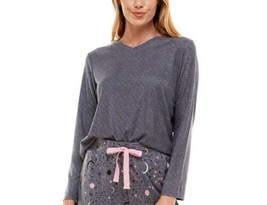 Jaclyn Intimates Womens Waffle Top Size Large Color Slate Grey - £27.97 GBP