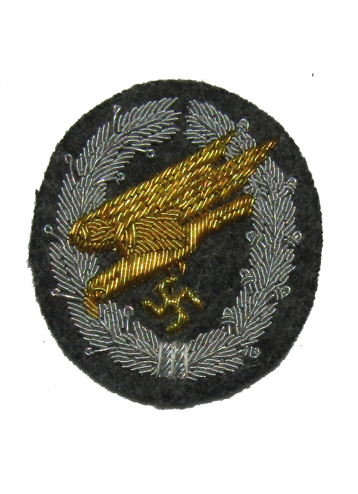 Luftwaffe officer ranks para badge on blue/grey wool - $14.95