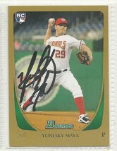 Yunesky Maya Signed Autographed Card 2011 Bowman Draft Picks and Prospects - £7.61 GBP