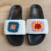 Charlotte Stone Granny Crochet Square Slide Sandals in Attic sz 9 - £117.30 GBP