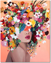 TUMOVO DIY Paint by Numbers on Canvas Flowers Painting Kits for Kids, Girls, Adu - £11.81 GBP