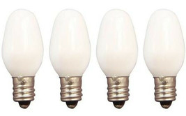4 watt Night Light replacement BULBs 4pak White e12 candelabra c7 MERIDIAN 13201 - £21.33 GBP