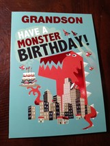 Grandson &quot;Have A Monster Birthday&quot; Birthday Card W Envelope-Brand New-SHIP 24HRS - £6.57 GBP