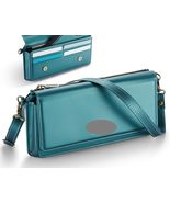 for for iPhone 14 (Color: Blue) Crossbody Strap Elegant Leather Zipper W... - $120.00