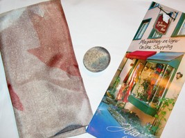 La Soierie Huo Handpainted Silk Scarf Quebec Leaves 12&quot; X 60&quot; Matching Clip - £36.68 GBP