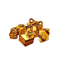 Vintage Christmas Packages Holiday Gold Tone Pin - $11.88