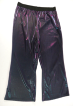 Purple Metallic Iridescent High Waist  Wide Leg Festival Party Pants Womens 2XL - £35.01 GBP