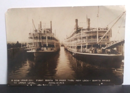 RPPC Keokuk Iowa Mississippi River Steamboats in New Lock Postcard 1913 Anschutz - £62.84 GBP