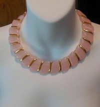 Vintage Gold-tone Pink Lucite Choker Necklace - £35.52 GBP