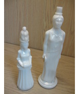 White Milk Glass Collector Bottles Grecian &amp; Victorian Lady Qty 2 Avon  - $9.95