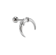 Stainless Steel Fashion Horn Ball Stud Earring - £1.59 GBP