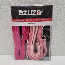 Azuza Pink 2 Pack Medium Padded Reflective Dog Leashes - 6&#39; Long - £13.86 GBP