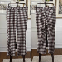 Vintage 70s Sears Kings Road Brown Plaid Flared Polyester Pants 34 S - $518.59 MXN