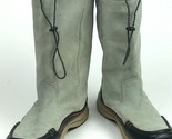 Lands End Calf High Suede Leather Rubber Sole Sherpa Lined Winter Boots ... - $49.45