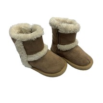 Teeny Toes Girls Infant Baby Size 3 Zip SIde Faux Suede Ankle Boots Bootie Tan F - £9.56 GBP