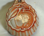 Terracotta Red Clay Pottery Mold Peach Design Cake Jello Decorative - $16.82
