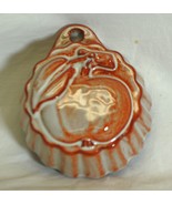 Terracotta Red Clay Pottery Mold Peach Design Cake Jello Decorative - £13.13 GBP