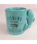 Vintage Hallmark Fishing Isn&#39;t Hard Fish Handle Blue Coffee Cup - €10,79 EUR